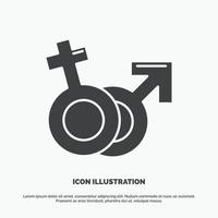 Gender. Venus. Mars. Male. Female Icon. glyph vector gray symbol for UI and UX. website or mobile application