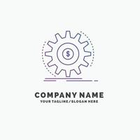 Finance. flow. income. making. money Purple Business Logo Template. Place for Tagline vector