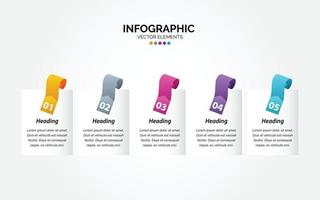 Presentation business Horizontal Infographic template with 5 options vector