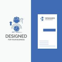 Business Logo for abilities. development. Female. global. online. Vertical Blue Business .Visiting Card template. vector