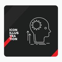 Red and Black Creative presentation Background for Mind. Creative. thinking. idea. brainstorming Line Icon vector