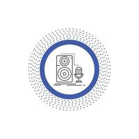 Live. mic. microphone. record. sound Line Icon. Vector isolated illustration