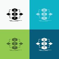 Algorithm. design. method. model. process Icon Over Various Background. glyph style design. designed for web and app. Eps 10 vector illustration