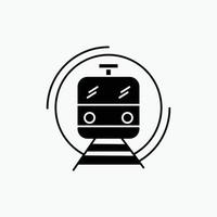 metro. tren. inteligente. público. icono de glifo de transporte. ilustración vectorial aislada vector