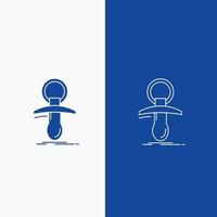 Baby. dummy. newbie. nipple. noob Line and Glyph web Button in Blue color Vertical Banner for UI and UX. website or mobile application vector