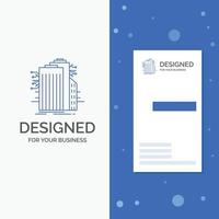 Business Logo for Building. Technology. Smart City. Connected. internet. Vertical Blue Business .Visiting Card template vector