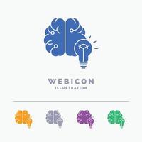 idea. business. brain. mind. bulb 5 Color Glyph Web Icon Template isolated on white. Vector illustration