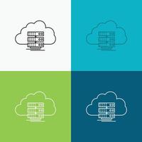 cloud. storage. computing. data. flow Icon Over Various Background. Line style design. designed for web and app. Eps 10 vector illustration