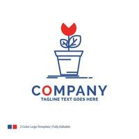 Company Name Logo Design For adventure. game. mario. obstacle. plant. Blue and red Brand Name Design with place for Tagline. Abstract Creative Logo template for Small and Large Business. vector