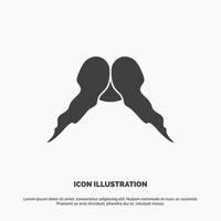 bigote. inconformista. movimiento masculino. icono de los hombres. símbolo gris vectorial de glifo para ui y ux. sitio web o aplicación móvil vector