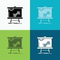 Business. chart. data. graph. stats Icon Over Various Background. glyph style design. designed for web and app. Eps 10 vector illustration