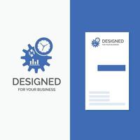 logotipo de empresa para empresa. ingeniería. administración. proceso. plantilla de tarjeta de visita de negocio azul vertical. vector