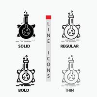 research. laboratory. flask. tube. development Icon in Thin. Regular. Bold Line and Glyph Style. Vector illustration