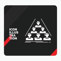 fondo de presentación creativa rojo y negro para el equipo. construir. estructura. negocio. icono de glifo de reunión vector