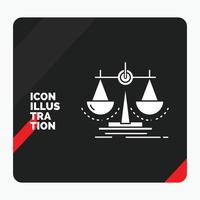 Red and Black Creative presentation Background for Balance. decision. justice. law. scale Glyph Icon vector