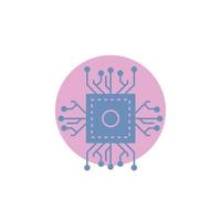 Chip. cpu. microchip. processor. technology Glyph Icon. vector