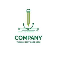 illustration. design. pen. graphic. draw Flat Business Logo template. Creative Green Brand Name Design. vector