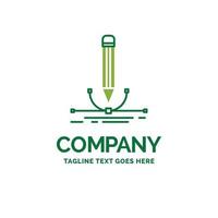 illustration. design. pen. graphic. draw Flat Business Logo template. Creative Green Brand Name Design. vector