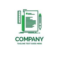 Code. coding. file. programming. script Flat Business Logo template. Creative Green Brand Name Design. vector