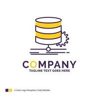 Company Name Logo Design For Algorithm. chart. data. diagram. flow. Purple and yellow Brand Name Design with place for Tagline. Creative Logo template for Small and Large Business. vector