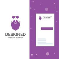 Business Logo for moustache. Hipster. movember. beared. men. Vertical Purple Business .Visiting Card template. Creative background vector illustration