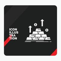 fondo de presentación creativa rojo y negro para oro. moneda. dinero. dinero. icono de glifo de crecimiento vector