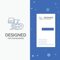Business Logo for Console. game. gaming. playstation. play. Vertical Blue Business .Visiting Card template vector