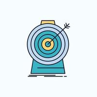 Aim. focus. goal. target. targeting Flat Icon. green and Yellow sign and symbols for website and Mobile appliation. vector illustration