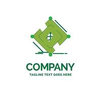 Complex. global. internet. net. web Flat Business Logo template. Creative Green Brand Name Design. vector