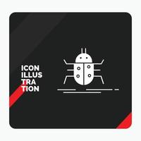 Red and Black Creative presentation Background for Bug. bugs. insect. testing. virus Glyph Icon vector