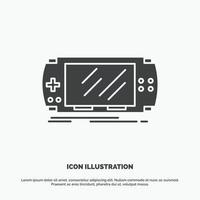 Console. device. game. gaming. psp Icon. glyph vector gray symbol for UI and UX. website or mobile application