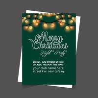 Merry Christmas card with creative design and green background vector