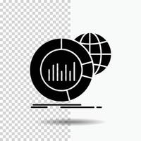 Big. chart. data. world. infographic Glyph Icon on Transparent Background. Black Icon vector