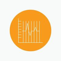 progress. report. statistics. patient. recovery White Line Icon in Circle background. vector icon illustration