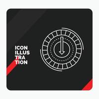 Red and Black Creative presentation Background for Consumption. cost. expense. lower. reduce Line Icon vector