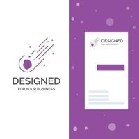 Business Logo for Asteroid. astronomy. meteor. space. comet. Vertical Purple Business .Visiting Card template. Creative background vector illustration