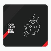 Red and Black Creative presentation Background for Asteroid. astronomy. meteor. space. comet Line Icon vector