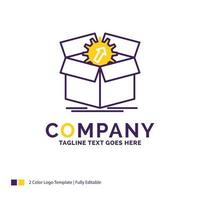 Company Name Logo Design For upload. performance. productivity. progress. work. Purple and yellow Brand Name Design with place for Tagline. Creative Logo template for Small and Large Business. vector