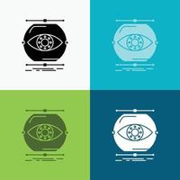 visualize. conception. monitoring. monitoring. vision Icon Over Various Background. glyph style design. designed for web and app. Eps 10 vector illustration