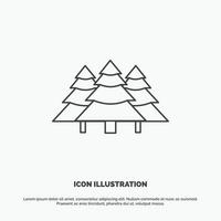 forest. camping. jungle. tree. pines Icon. Line vector gray symbol for UI and UX. website or mobile application