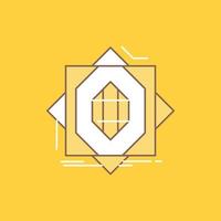 Abstract. core. fabrication. formation. forming Flat Line Filled Icon. Beautiful Logo button over yellow background for UI and UX. website or mobile application vector