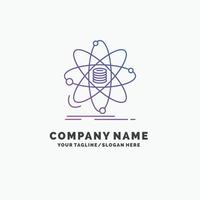 Analysis. data. information. research. science Purple Business Logo Template. Place for Tagline vector