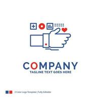 Company Name Logo Design For Monitoring. Technology. Fitness. Heart. Pulse. Blue and red Brand Name Design with place for Tagline. Abstract Creative Logo template for Small and Large Business. vector