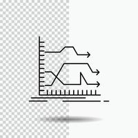 Arrows. forward. graph. market. prediction Line Icon on Transparent Background. Black Icon Vector Illustration