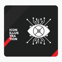 Red and Black Creative presentation Background for Ar. augmentation. cyber. eye. lens Glyph Icon vector