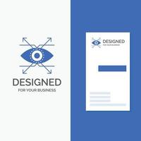 Business Logo for Business. eye. look. vision. Vertical Blue Business .Visiting Card template. vector