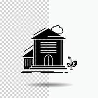 Home. house. Apartment. building. office Glyph Icon on Transparent Background. Black Icon vector