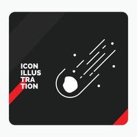 Red and Black Creative presentation Background for Asteroid. astronomy. meteor. space. comet Glyph Icon vector