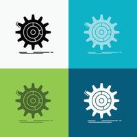 setting. data. management. process. progress Icon Over Various Background. glyph style design. designed for web and app. Eps 10 vector illustration