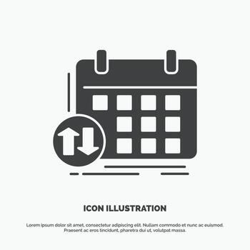 schedule. classes. timetable. appointment. event Icon. glyph vector gray symbol for UI and UX. website or mobile application